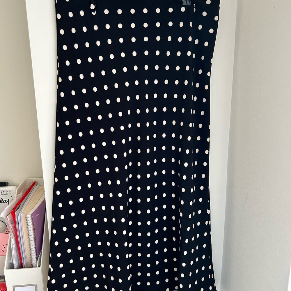 Rachel Zoe Black and White Polka Dot Slip Skirt